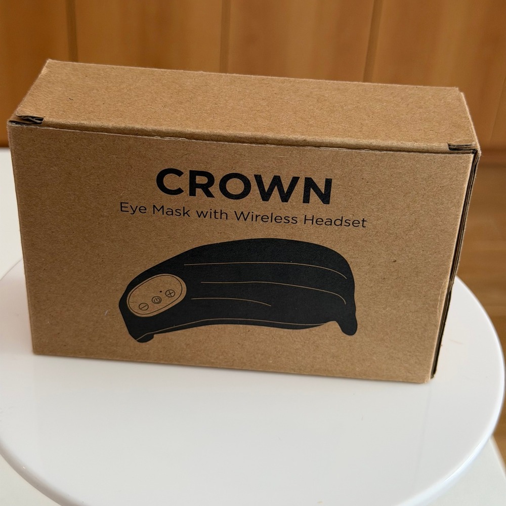 Ariel Crown WHF-CR24 Wireless Headset Eye‎ Mask Gray Plush Bluetooth Sleep Mask